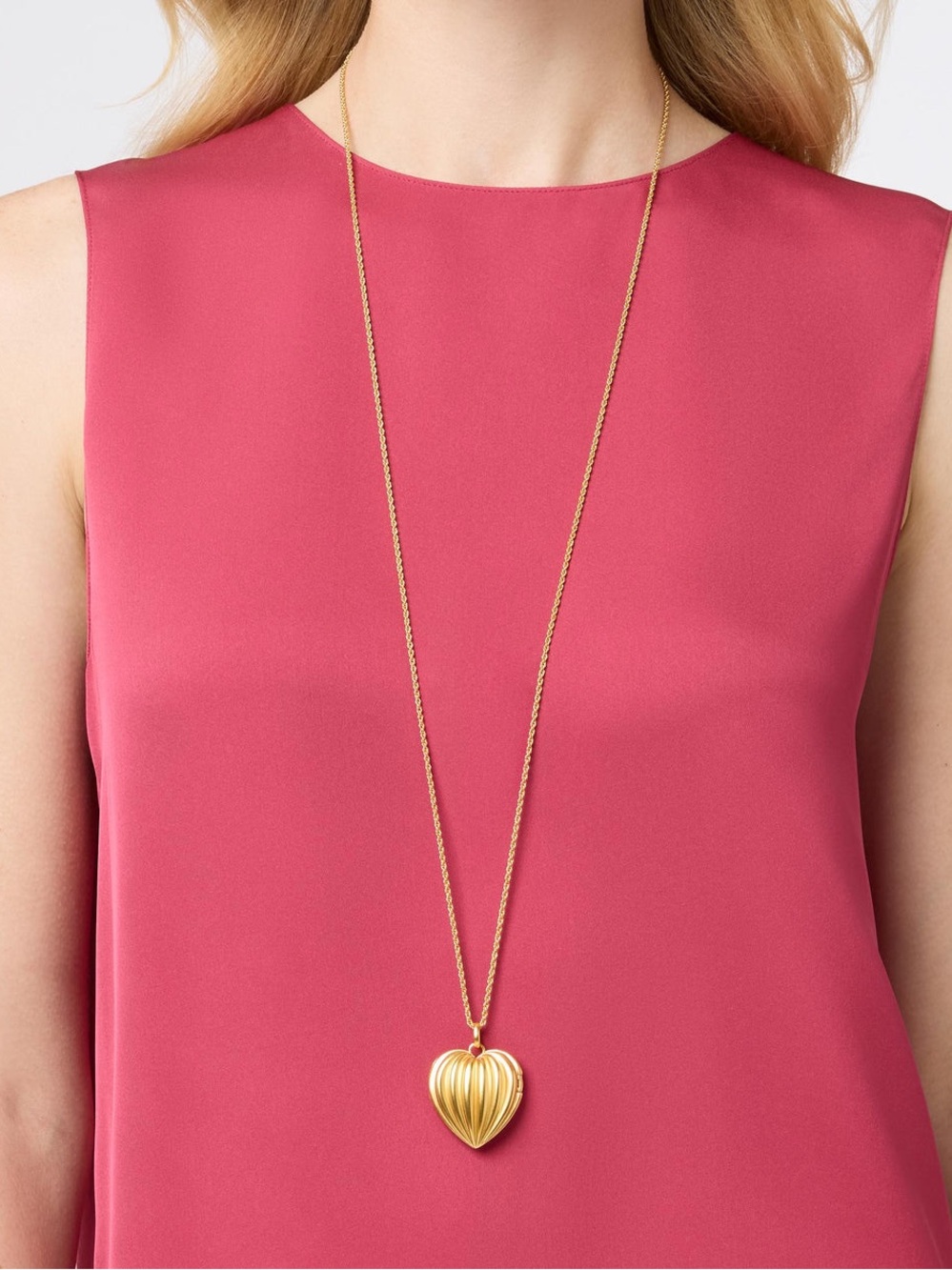 NWOT Julie Vos Puffy Heart Locket Necklace - Picture 3 of 6